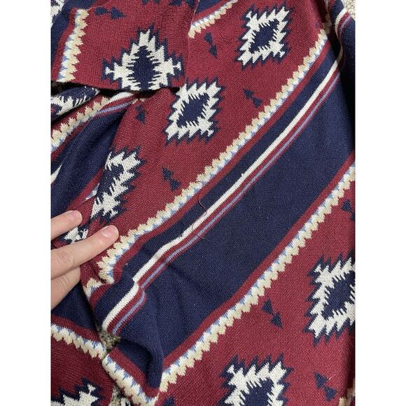 Wrangler Southwest Waterfall Open Front Cardigan Red Blue Size Large - Picture 4 of 8